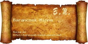 Barancsek Minna névjegykártya